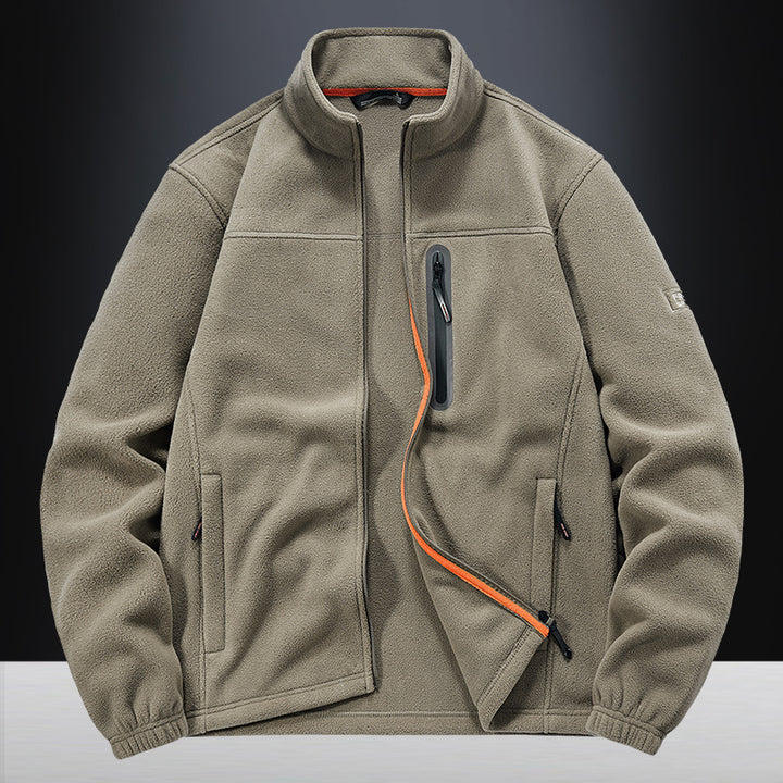 Herren Fleecejacke mit windabweisendem Microfleece, verschweißter Brustreißverschlusstasche und elastischen Bündchen Drune