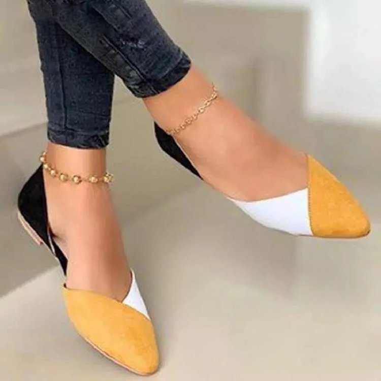 Damen Ballerinas im modernen Farbblockdesign Drune
