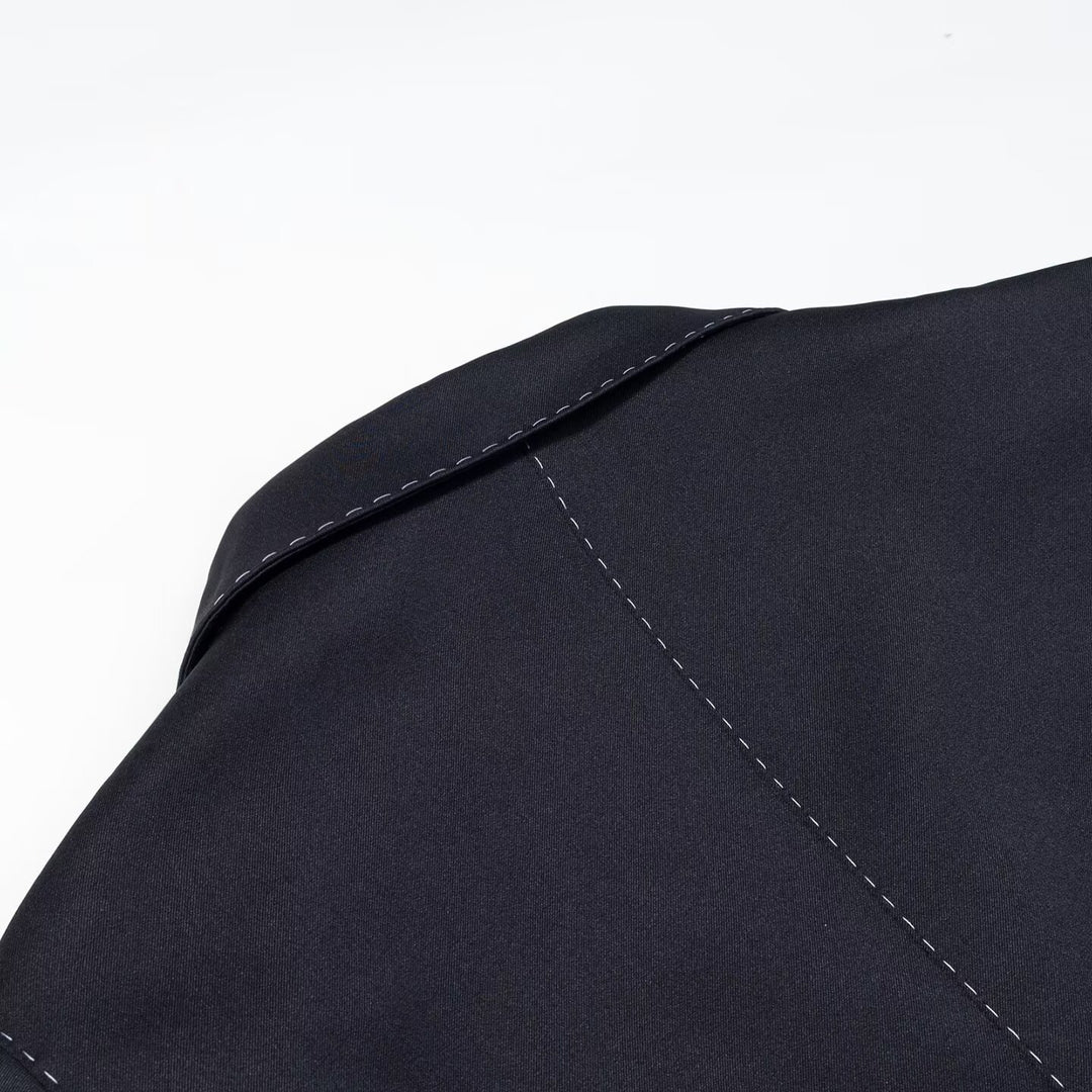 Damen Doppelreihiger Blazer mit dekorativen Ziernähten und Pattentaschen Drune