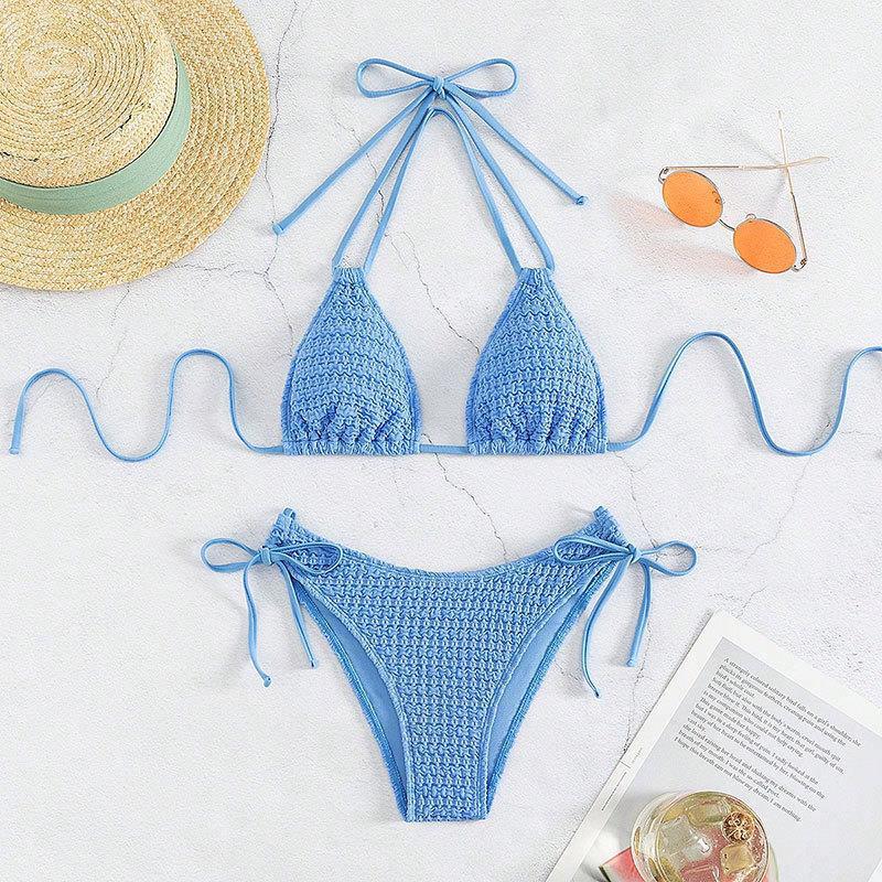 Damen Crochet-Bikini-Set mit verspielten Schleifendetails Drune