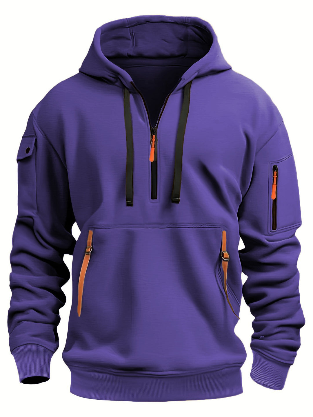 Herren sportlicher Kapuzenpullover mit Struktur und praktischen Taschen Drune