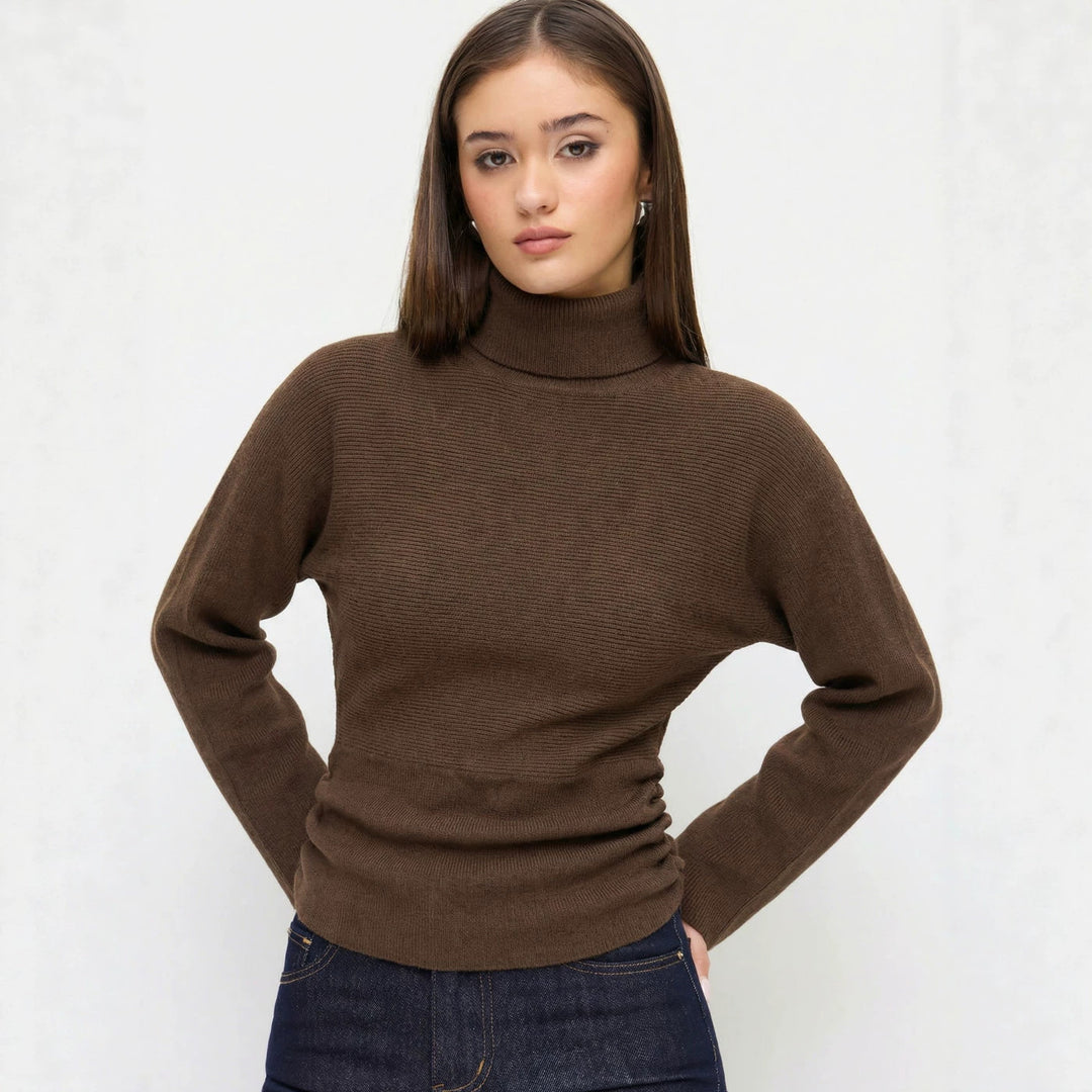 Damen Eleganter Rollkragenpullover Drune