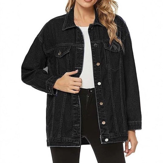 Damen Lässige Denimjacke mit oversized Schnitt Drune