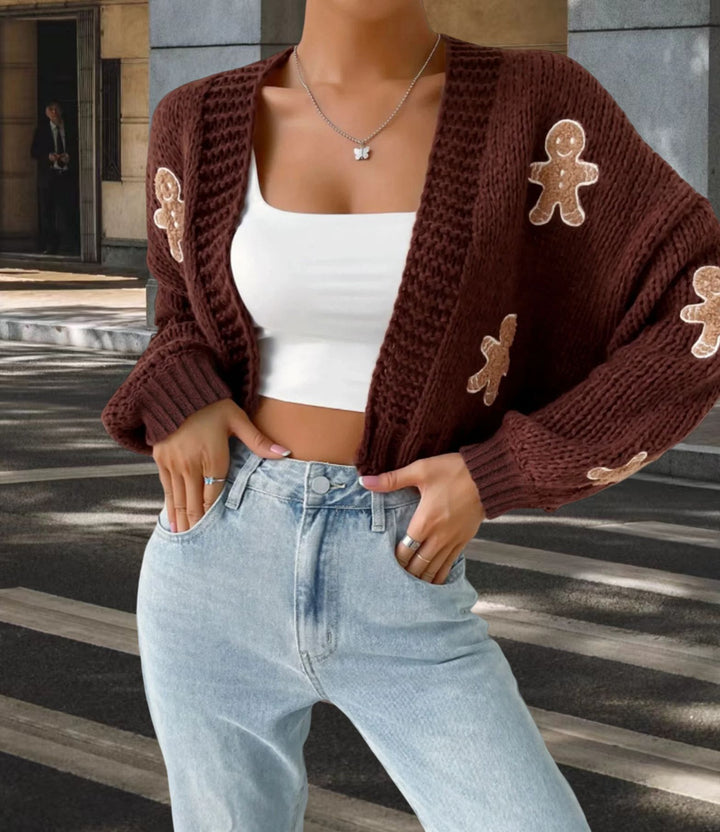Damen Strickjacke mit verspielten Applikationen Drune