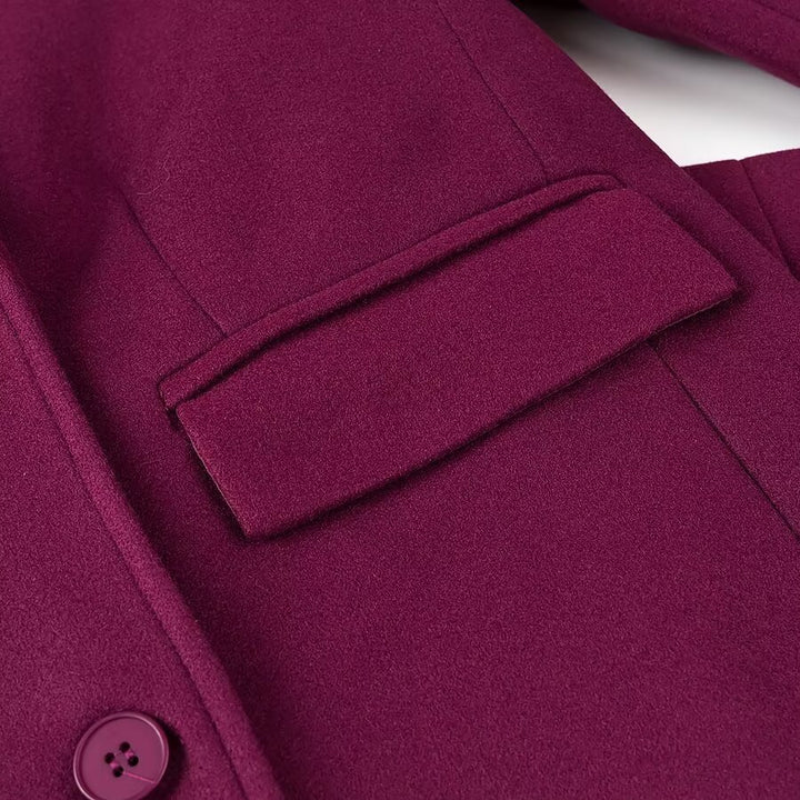 Damen Maxilanger zweireihiger Mantel mit Oversize-Revers und Ärmelriegeln Drune