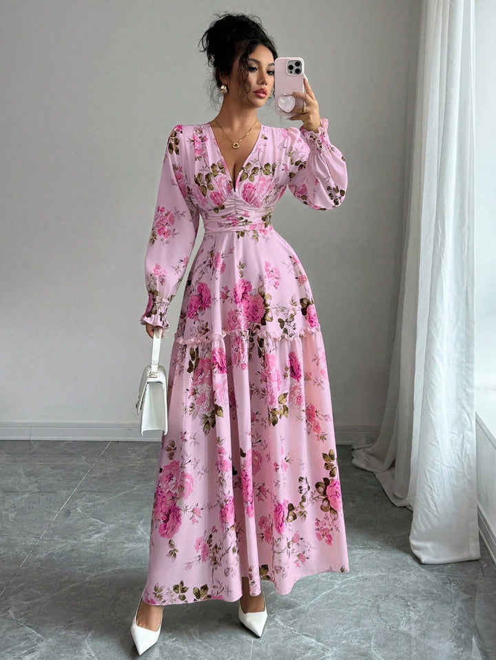 Damen Maxikleid mit floralen Details Drune