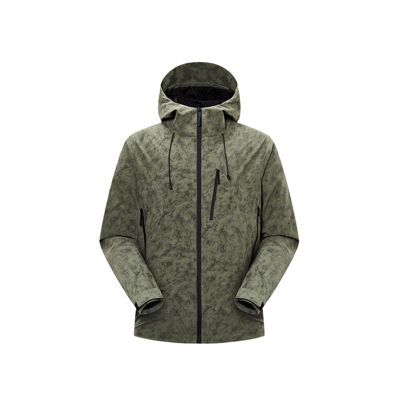 Herren Wasserdichte atmungsaktive Outdoor-Softshelljacke mit getapten Nähten und Kapuze Drune