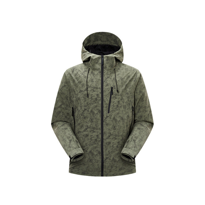 Herren Wasserdichte atmungsaktive Outdoor-Softshelljacke mit getapten Nähten und Kapuze Drune