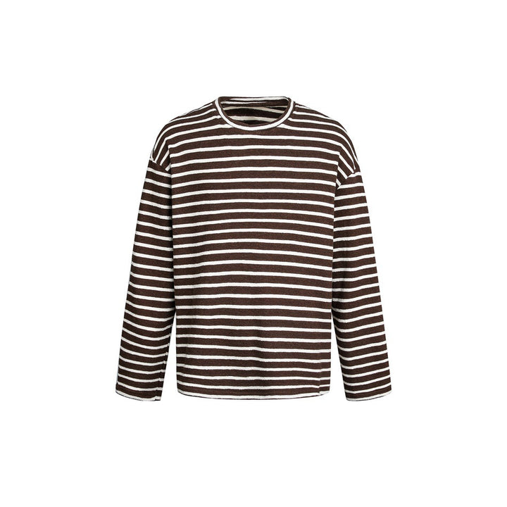 Unisex Gestreifter Breton-Pullover mit Rundhalsausschnitt und Oversize-Schnitt Drune