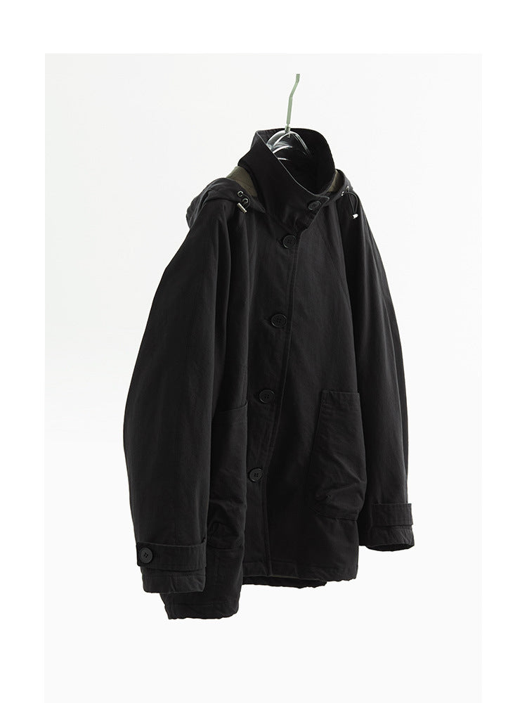 Damen Modische Übergangsjacke mit abnehmbarer Kapuze Drune