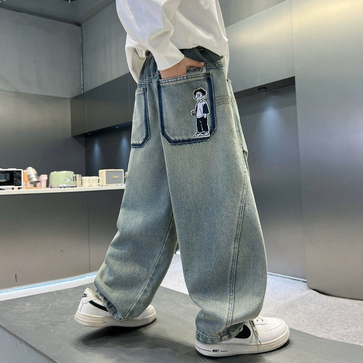 Unisex weite Baggy-Jeans mit einzigartigen Applikationen Drune