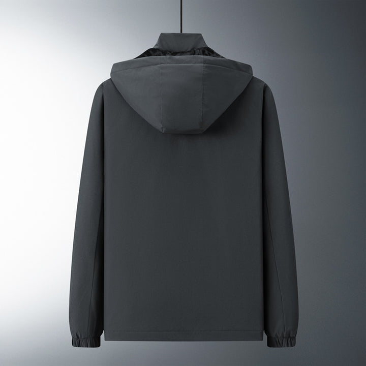 Herren Urban-minimalistische Softshell-Kapuzenjacke mit verdeckten Reißverschlüssen und elastischem Saum Drune