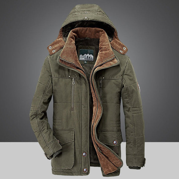 Herren nan arktis-inspirierter Fieldparka mit Cord-Innenkragen, abnehmbarer Kapuze und multifunktionalen Taschen Drune