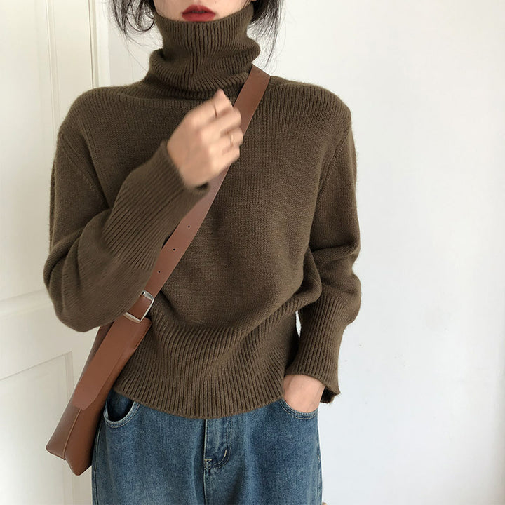 Damen Gemütlicher Rollkragenpullover aus feinem Strick Drune