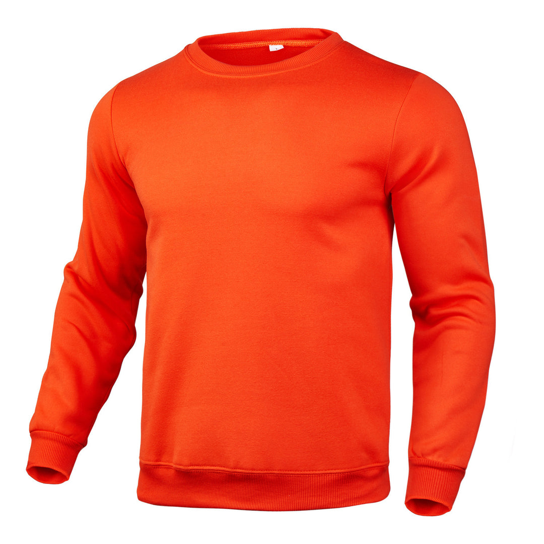 Herren nan klassisches Rundhals-Sweatshirt mit weichem Fleece-Innenfutter, geripptem Saum und verstärkten Nähten Drune