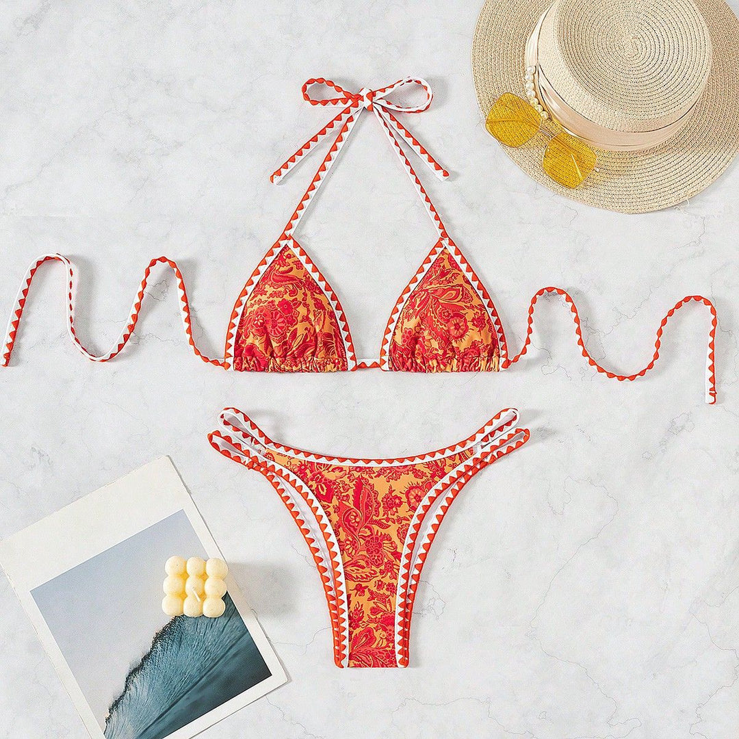 Damen Triangel-Bikini mit feinem Dekor Drune