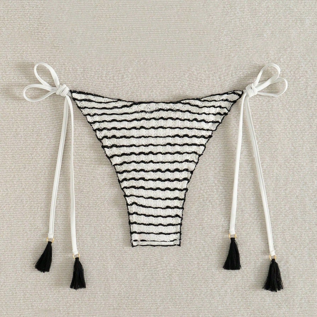 Damen Triangel-Bikini mit verspieltem Streifenmuster Drune