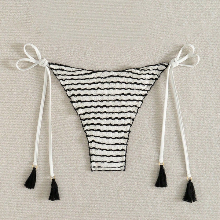 Damen Triangel-Bikini mit verspieltem Streifenmuster Drune