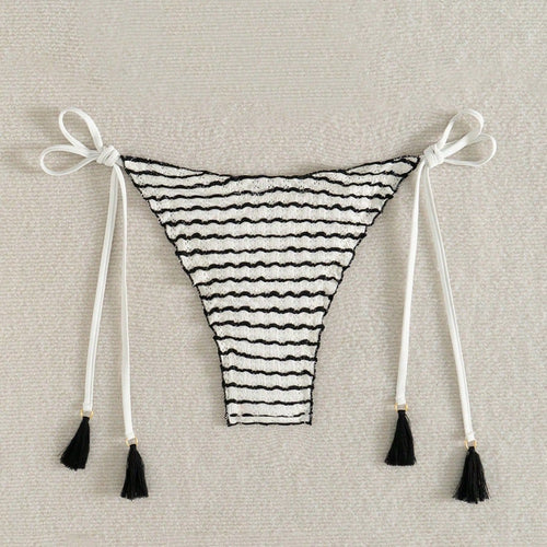 Damen Triangel-Bikini mit verspieltem Streifenmuster Drune