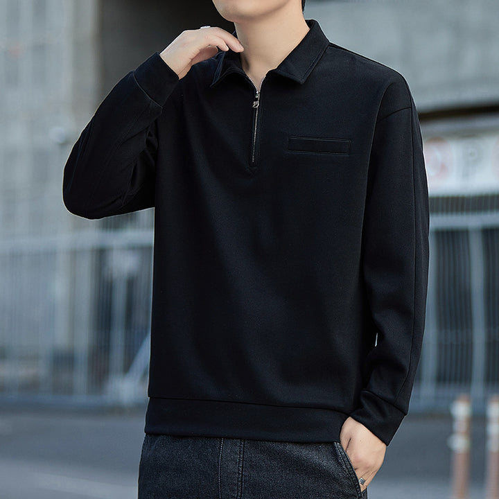 Herren Halbzip-Sweatshirt mit Polokragen und Brustleistentasche Drune