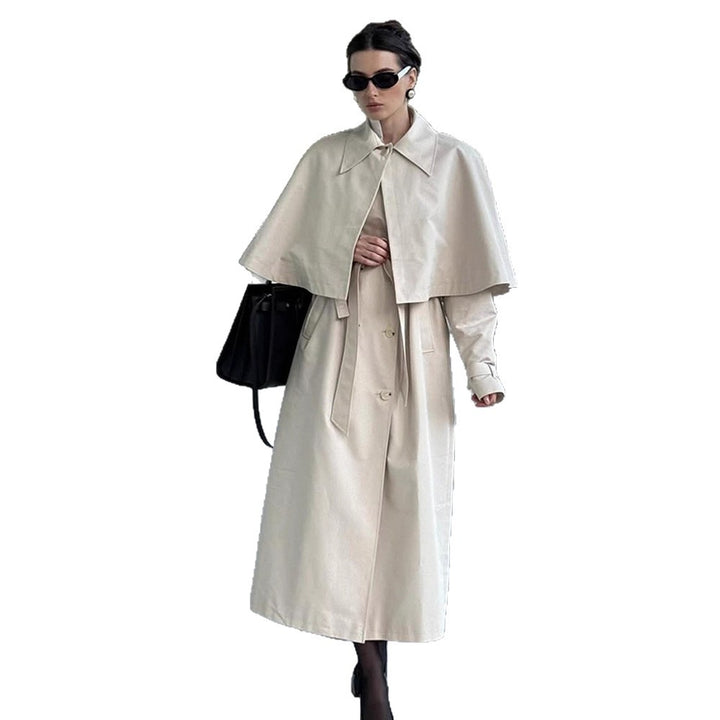 Damen eleganter Trenchcoat mit innovativem Cape-Design Drune