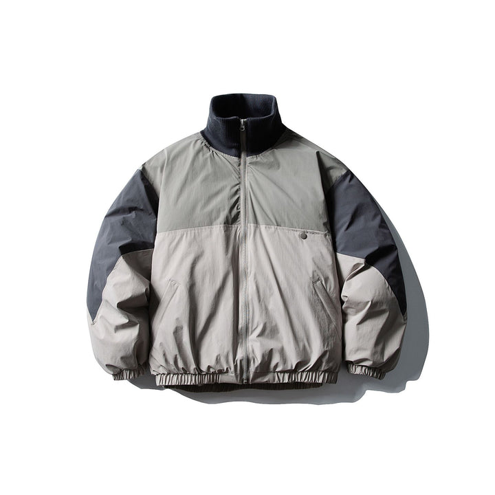 Herren Wattierter Boxy-Bomber mit hohem Rippenkragen und elastischem Saum Drune