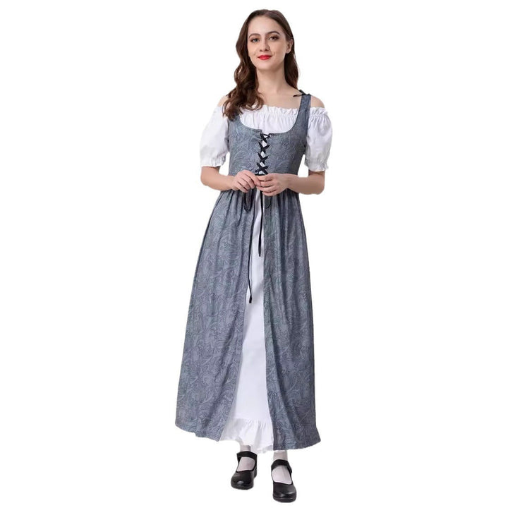 Damen Trachtenkleid mit romantischen Rüschendetails und bezaubernder Schnürung Drune