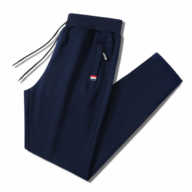 Herren Slim-Fit Jogginghose mit elastischem Rippbund, Kordelzug und Reißverschlusstaschen Drune