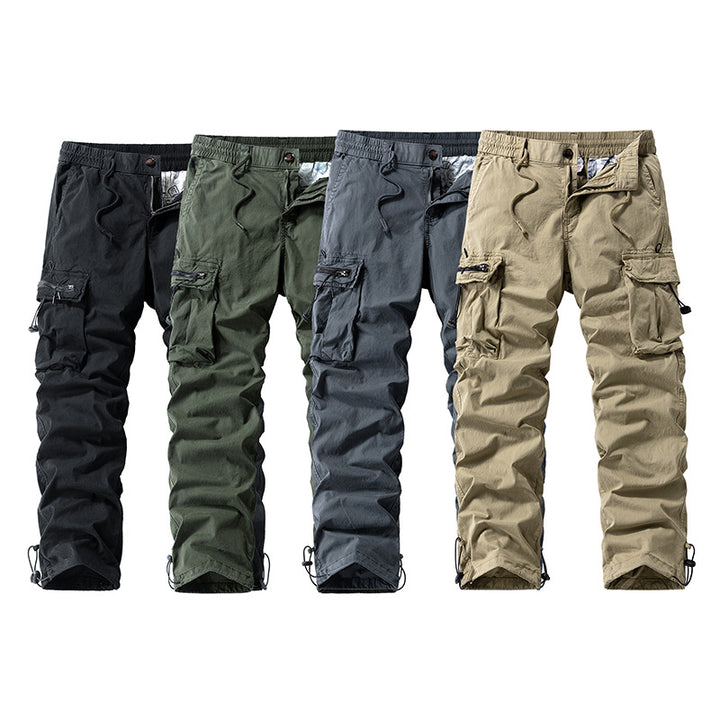 Herren Robuste Cargo‑Hose im Tactical‑Utility‑Stil mit elastischem Bund und Multifachtaschen Drune