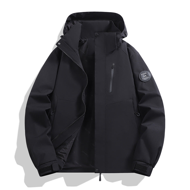 Herren Softshell-Performancejacke mit abnehmbarer Kapuze, verdecktem durchgehendem Reißverschluss und ergonomischem Schnitt Drune
