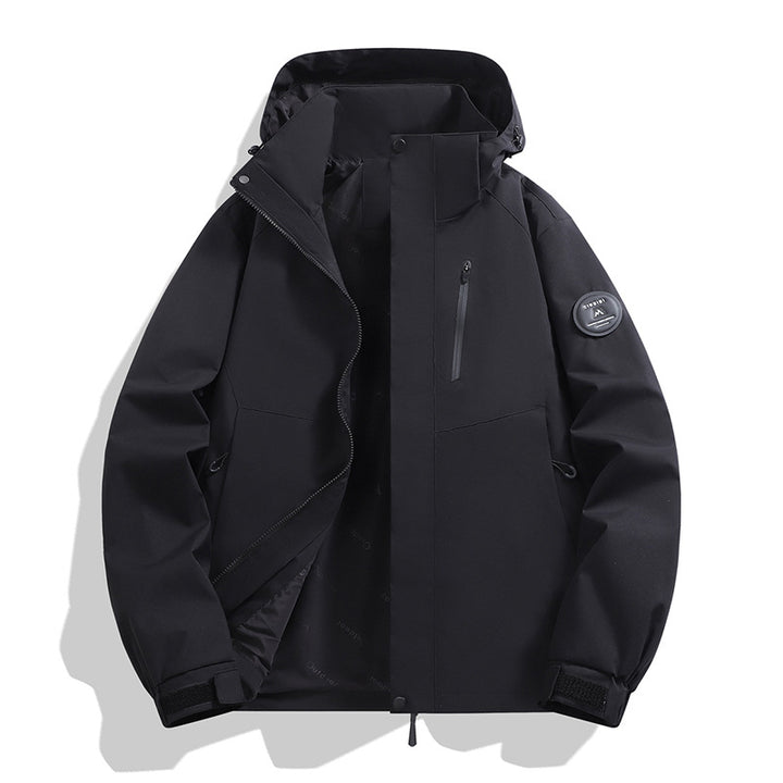 Herren Softshell-Performancejacke mit abnehmbarer Kapuze, verdecktem durchgehendem Reißverschluss und ergonomischem Schnitt Drune