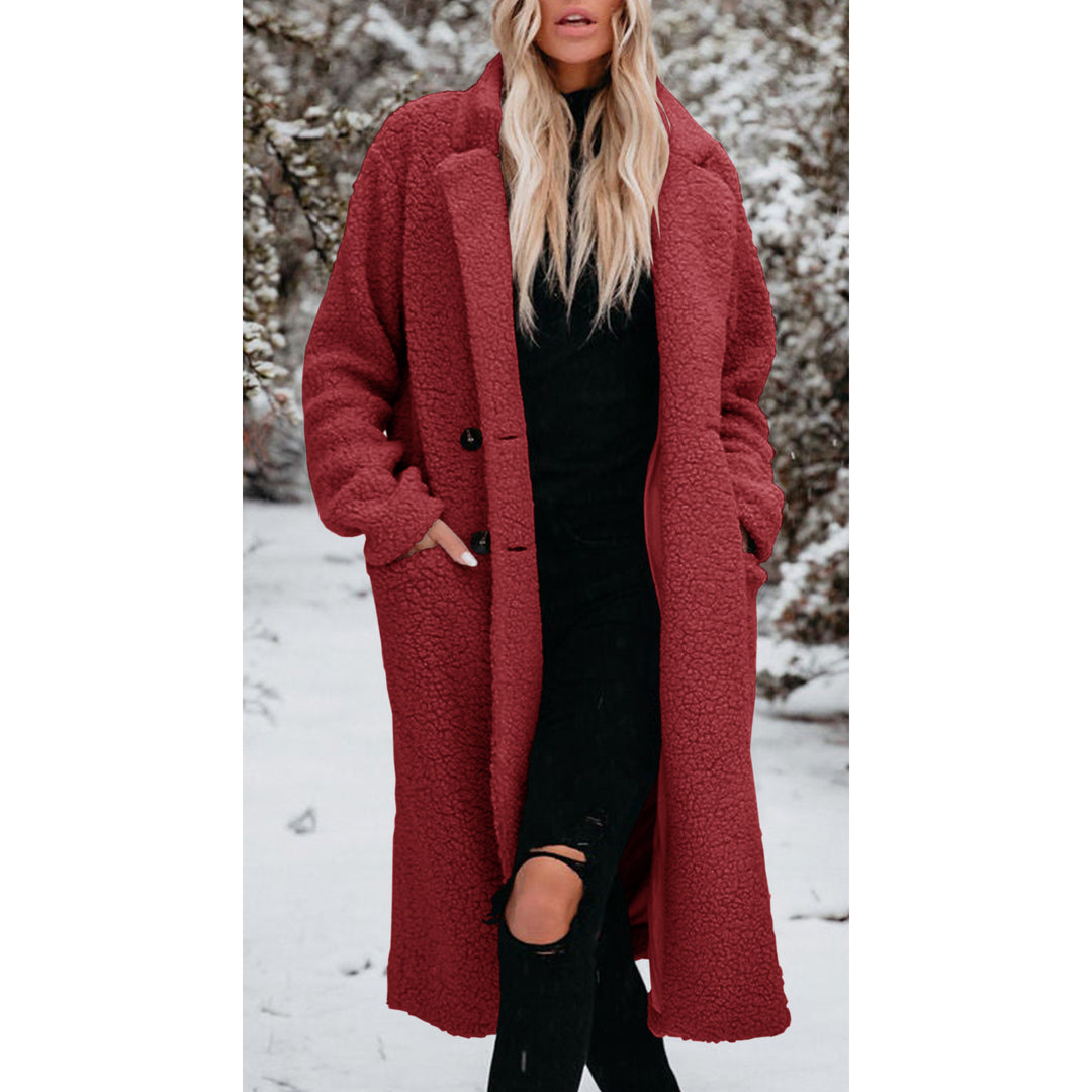 Damen Lange Teddyjacke mit bequemem Schnitt Drune