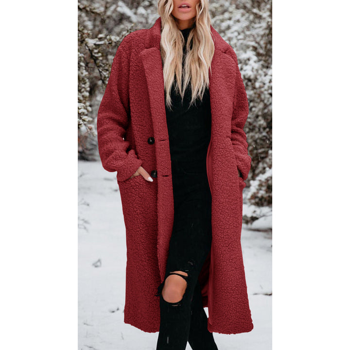 Damen Lange Teddyjacke mit bequemem Schnitt Drune