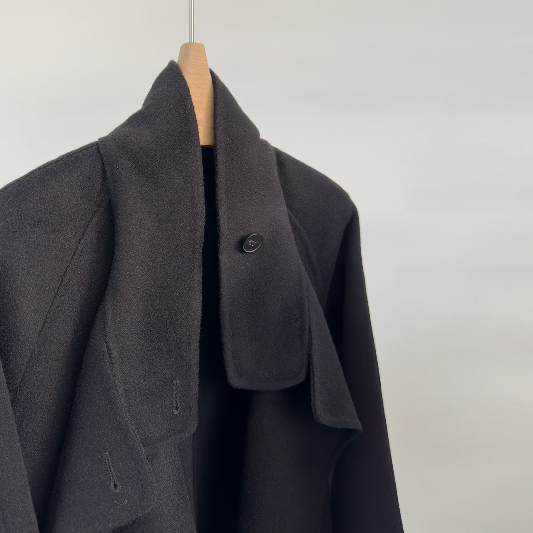 Damen luxuriöser Wollmischung Mantel Drune