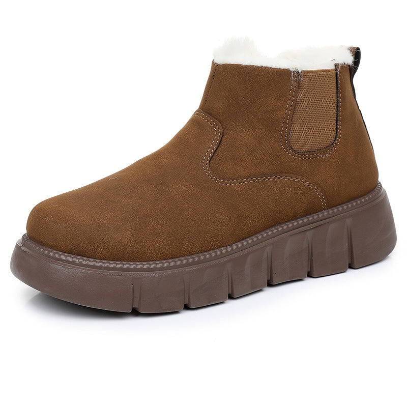 Damen Warme und stilvolle Stiefeletten mit rutschfester Sohle Drune