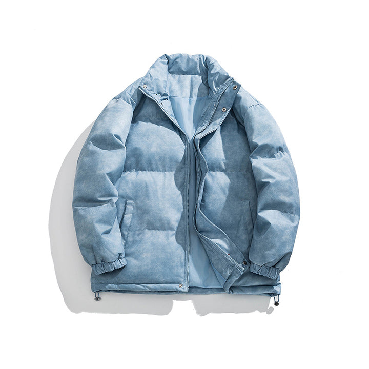 Herren Gepolsterte Steppjacke mit Samtoptik, Kastenform und hohem Stehkragen Drune
