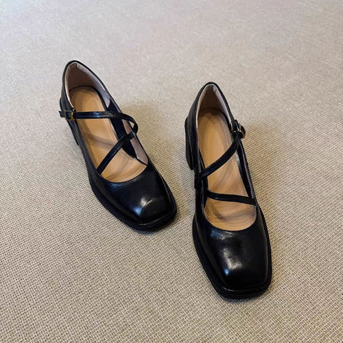 Damen elegante Mary Jane Pumps mit modischem Riemchen-Design Drune
