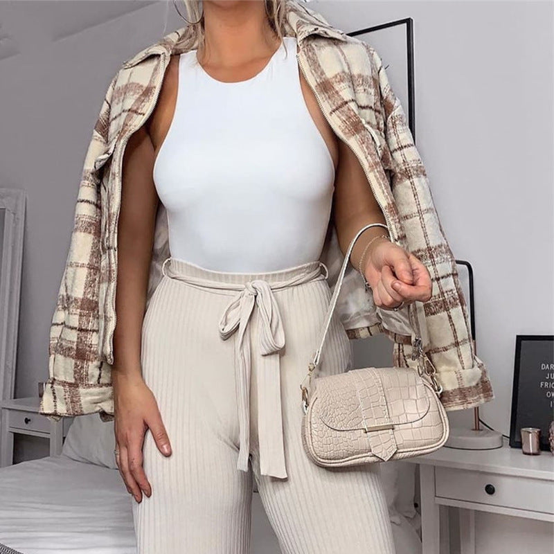 Damen Figurbetontes Tanktop mit breitem Trägerdesign Drune