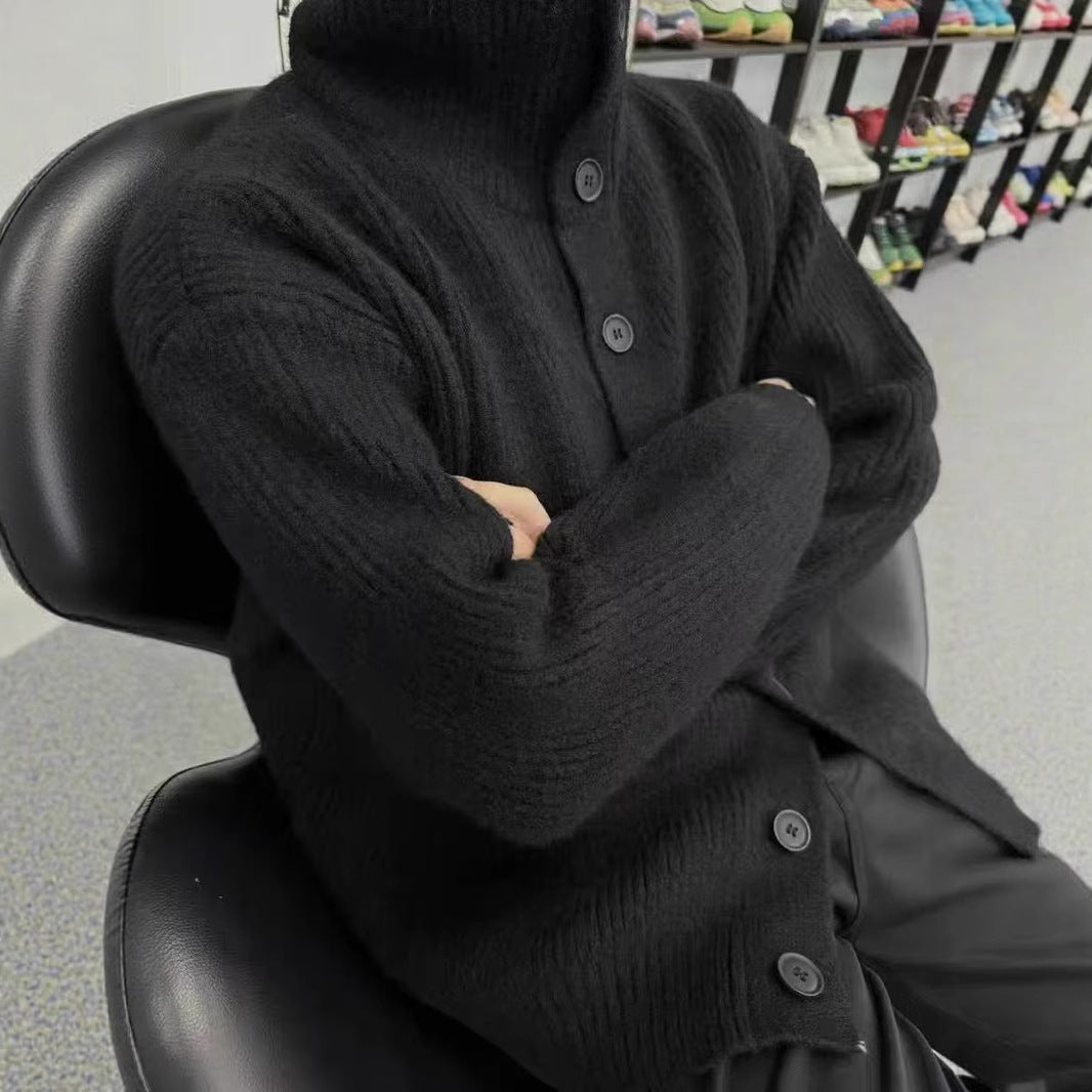 Damen Gemütliche Strickjacke mit breiten Ärmeln und dekorativen Knöpfen Drune