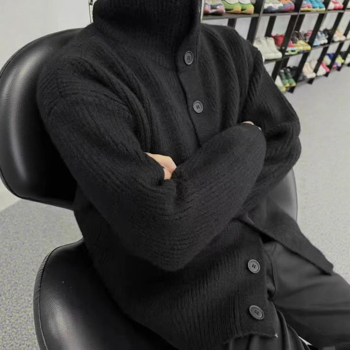 Damen Gemütliche Strickjacke mit breiten Ärmeln und dekorativen Knöpfen Drune