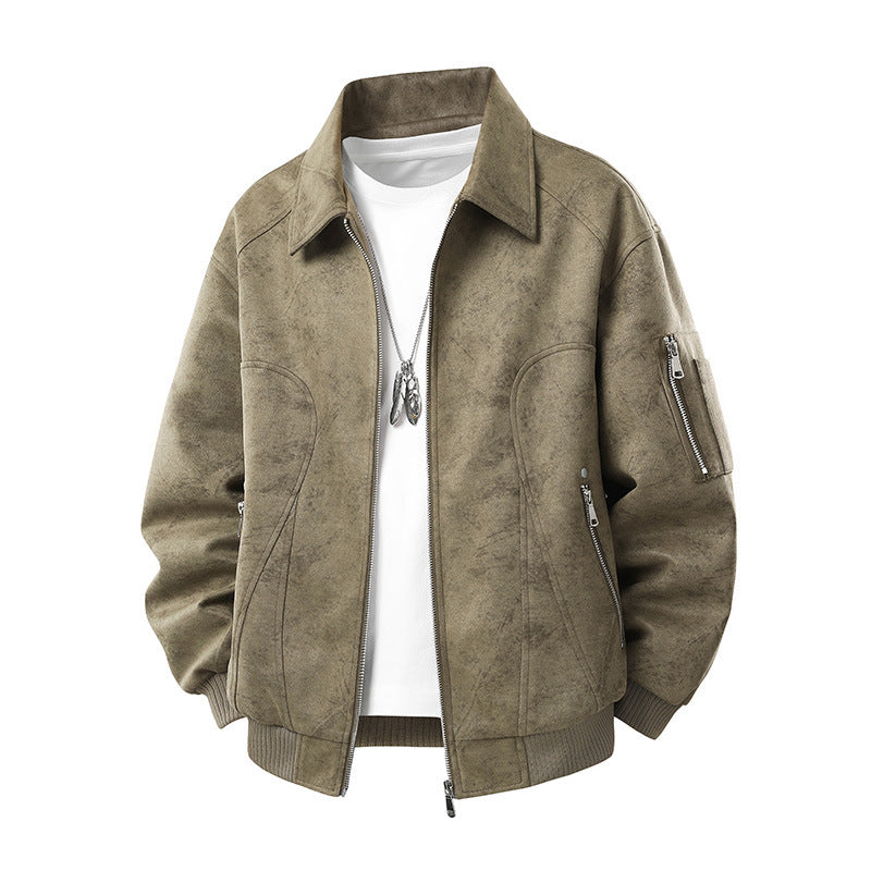 Herren Modische Retro-Lederjacke Drune