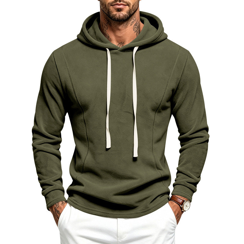 Herren Flauschiger Kapuzenpullover aus Teddy‑Fleece mit Tunnelzugsaum Drune