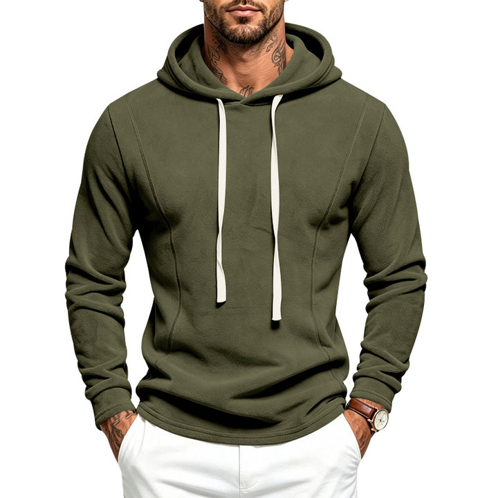 Herren Flauschiger Kapuzenpullover aus Teddy‑Fleece mit Tunnelzugsaum Drune