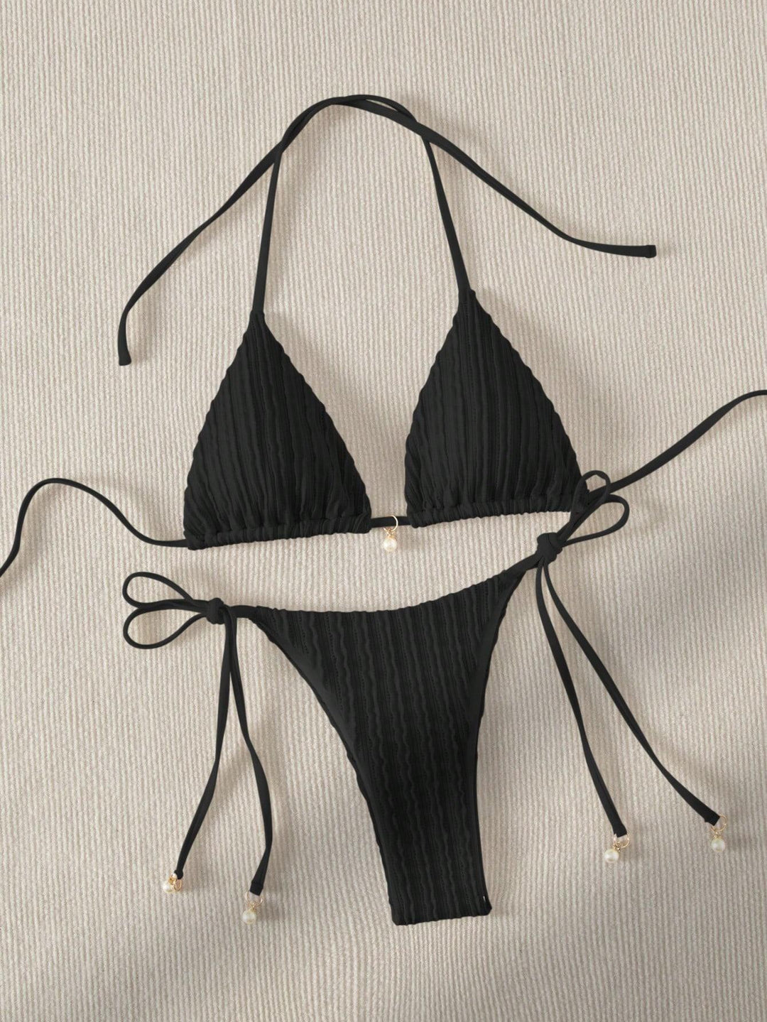 Damen Triangle-Bikini mit strukturiertem Design und verstellbaren Trägern Drune