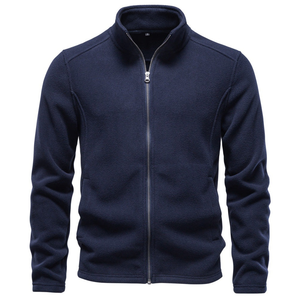 Herren Fleecejacke mit Stehkragen und durchgehendem Reißverschluss Drune