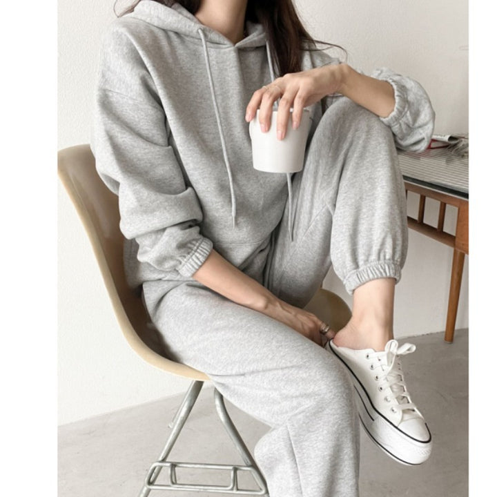 Damen Bequeme Kapuzenpullover mit Taschen und elastischen Bündchen Drune