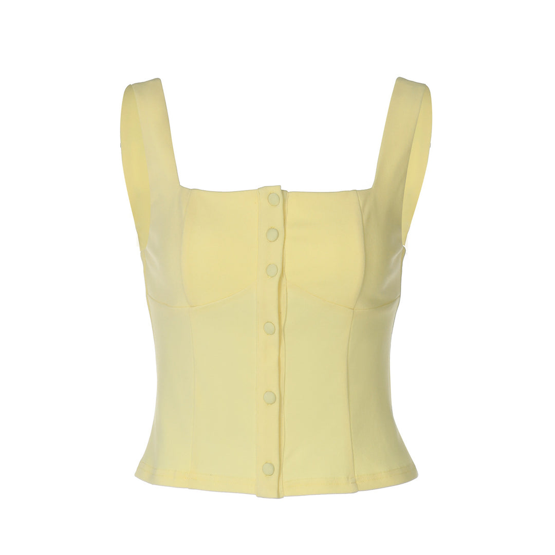 Damen Tailliertes Top mit Knopfdetail Drune
