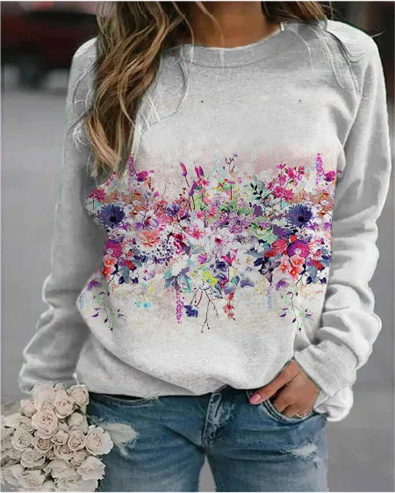 Drune | Gemusterter Druck Rundhals Sweatshirt