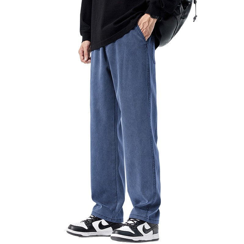 Herren Locker geschnittene Jeanshose mit Vintage-Waschung und geradem Bein Drune