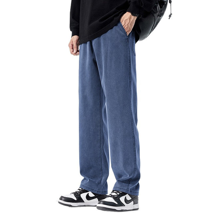 Herren Locker geschnittene Jeanshose mit Vintage-Waschung und geradem Bein Drune